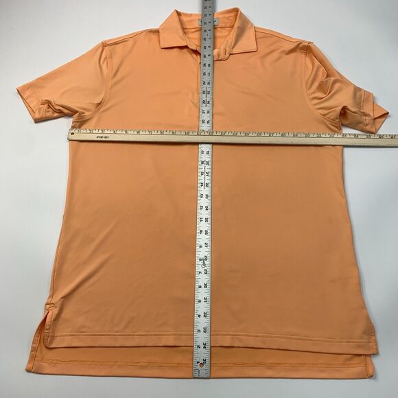 Peter Millar Summer Comfort Polo Shirt Mens M Medium Orange Stretch Sweat Wick - Picture 7 of 13